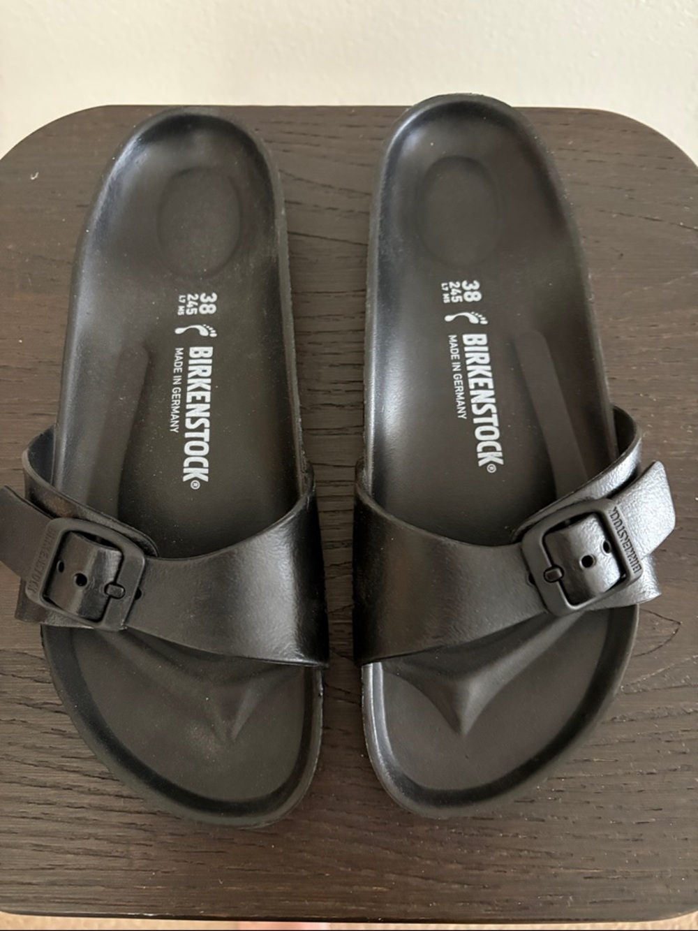 Birkenstock Black Single-Buckle Slide Sandals
